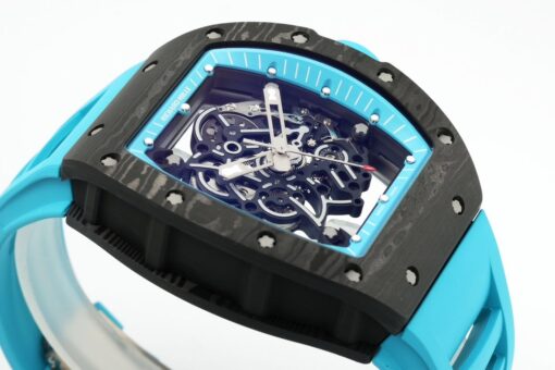 RICHARD MILLE  RM055  ZF 2024 1:1 Best Edition Carbon Fiber Case turquoise Strap - Image 6