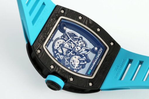 RICHARD MILLE  RM055  ZF 2024 1:1 Best Edition Carbon Fiber Case turquoise Strap - Image 3