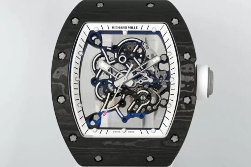 RICHARD MILLE  RM055  ZF 2024 1:1 Best Edition Carbon Fiber Case White Strap - Image 9