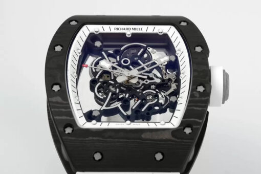 RICHARD MILLE  RM055  ZF 2024 1:1 Best Edition Carbon Fiber Case White Strap - Image 8