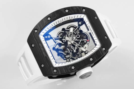 RICHARD MILLE  RM055  ZF 2024 1:1 Best Edition Carbon Fiber Case White Strap - Image 7