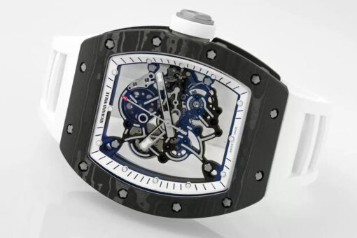 RICHARD MILLE  RM055  ZF 2024 1:1 Best Edition Carbon Fiber Case White Strap - Image 5