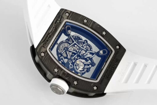 RICHARD MILLE  RM055  ZF 2024 1:1 Best Edition Carbon Fiber Case White Strap - Image 3