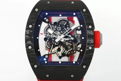 RICHARD MILLE  RM055  ZF 2024 1:1 Best Edition Carbon Fiber Case Red Strap - Image 2