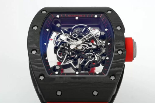 RICHARD MILLE  RM055  ZF 2024 1:1 Best Edition Carbon Fiber Case Red Strap - Image 9