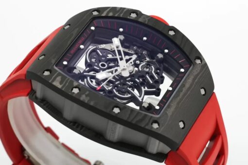 RICHARD MILLE  RM055  ZF 2024 1:1 Best Edition Carbon Fiber Case Red Strap - Image 8