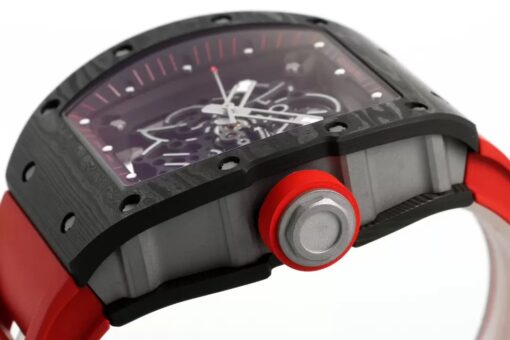 RICHARD MILLE  RM055  ZF 2024 1:1 Best Edition Carbon Fiber Case Red Strap - Image 7