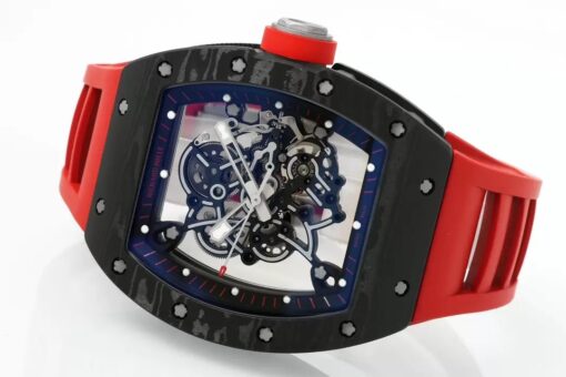 RICHARD MILLE  RM055  ZF 2024 1:1 Best Edition Carbon Fiber Case Red Strap - Image 6