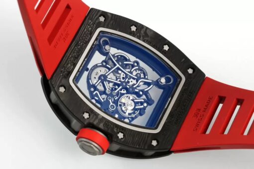 RICHARD MILLE  RM055  ZF 2024 1:1 Best Edition Carbon Fiber Case Red Strap - Image 3