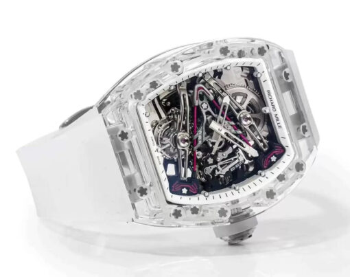 Richard Mille RM38-02 Tourbillon Movement 1:1 Best Edition RM Factory Transparent Rubber Strap - Image 5