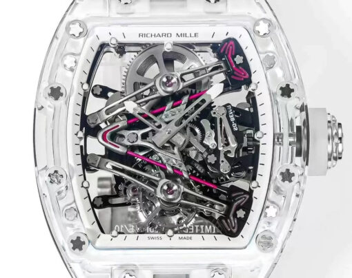 Richard Mille RM38-02 Tourbillon Movement 1:1 Best Edition RM Factory Transparent Rubber Strap - Image 6