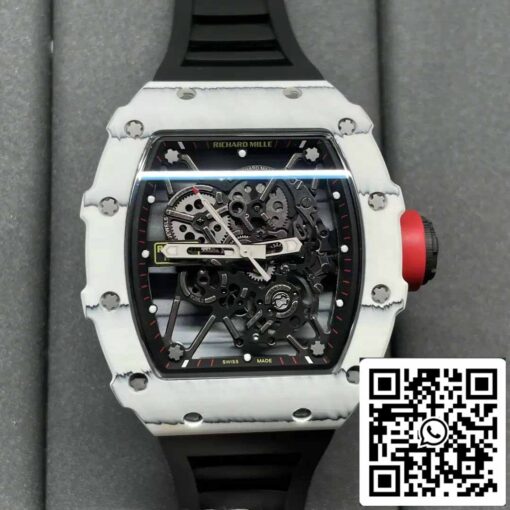 Richard Mille RM35-01 Sonic Factory 1:1 Best Edition White Carbon NTPT Black Rubber Strap - Image 2