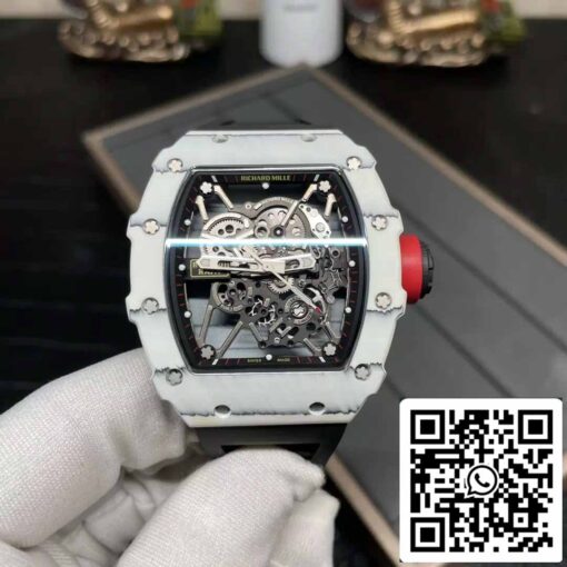 Richard Mille RM35-01 Sonic Factory 1:1 Best Edition White Carbon NTPT Black Rubber Strap - Image 4