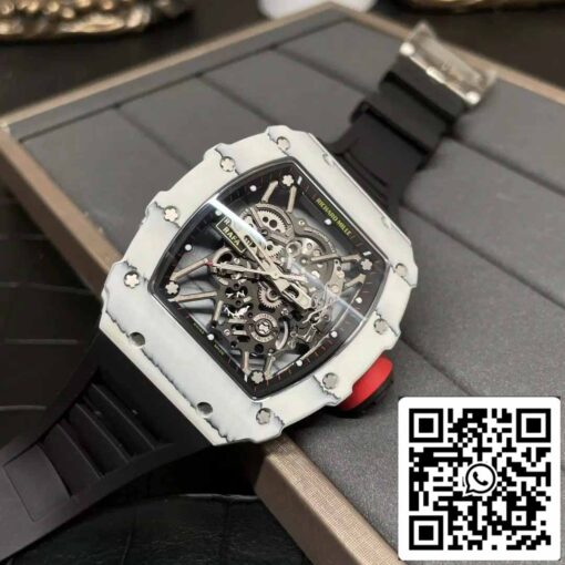 Richard Mille RM35-01 Sonic Factory 1:1 Best Edition White Carbon NTPT Black Rubber Strap - Image 5