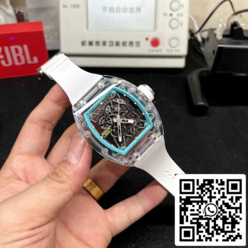 Richard Mille RM35-01 Sonic Factory 1:1 Best Edition Saphire case White Rubber Strap