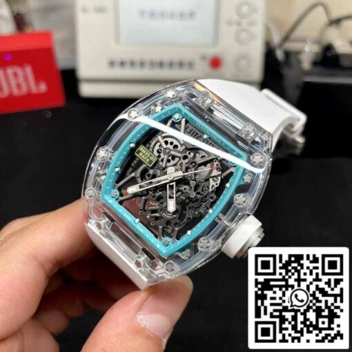 Richard Mille RM35-01 Sonic Factory 1:1 Best Edition Saphire case White Rubber Strap - Image 5