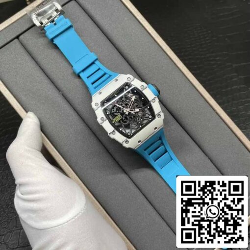 Richard Mille RM35-01 Sonic Factory 1:1 Best Edition White Carbon NTPT Blue Rubber Strap - Image 2