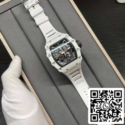 Richard Mille RM35-01 Sonic Factory 1:1 Best Edition White Carbon NTPT White Rubber Strap - Image 2