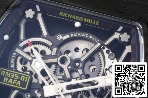 Richard Mille RM35-01 Sonic Factory 1:1 Best Edition White Carbon NTPT Grey Velcro Strap - Image 5