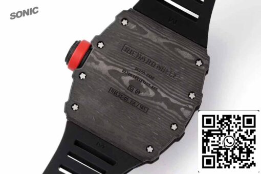 Richard Mille RM35-01 Sonic Factory 1:1 Best Edition Black Carbon NTPT Black Rubber Strap - Image 4