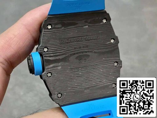 Richard Mille RM35-01 Sonic Factory 1:1 Best Edition Black Carbon NTPT Blue Rubber Strap - Image 4