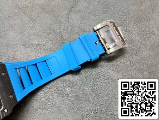 Richard Mille RM35-01 Sonic Factory 1:1 Best Edition Black Carbon NTPT Blue Rubber Strap - Image 3