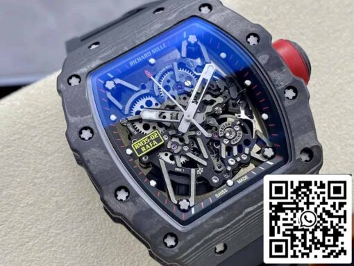 Richard Mille RM035-02 T+ Factory 1:1 Best Edition Carbon Fiber Case Black Rubber Strap - Image 9