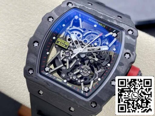 Richard Mille RM035-02 T+ Factory 1:1 Best Edition Carbon Fiber Case Black Rubber Strap - Image 8