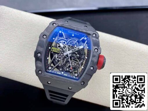 Richard Mille RM035-02 T+ Factory 1:1 Best Edition Carbon Fiber Case Black Rubber Strap - Image 7