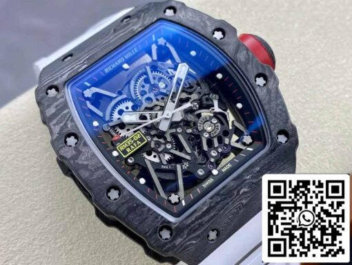 Richard Mille RM035-02 T+ Factory 1:1 Best Edition Carbon Fiber Case White Rubber Strap - Image 8