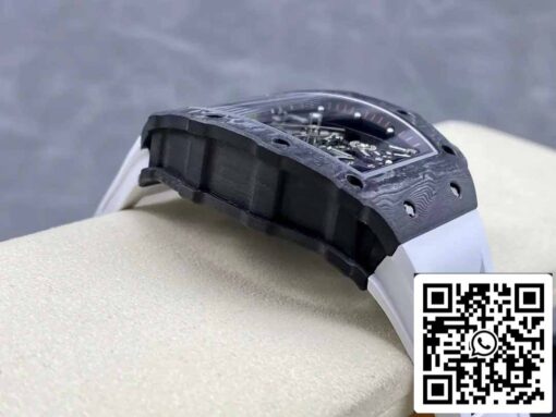 Richard Mille RM035-02 T+ Factory 1:1 Best Edition Carbon Fiber Case White Rubber Strap - Image 6