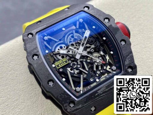 Richard Mille RM035-02 T+ Factory 1:1 Best Edition Carbon Fiber Case Yellow Rubber Strap ao chép) - Image 9