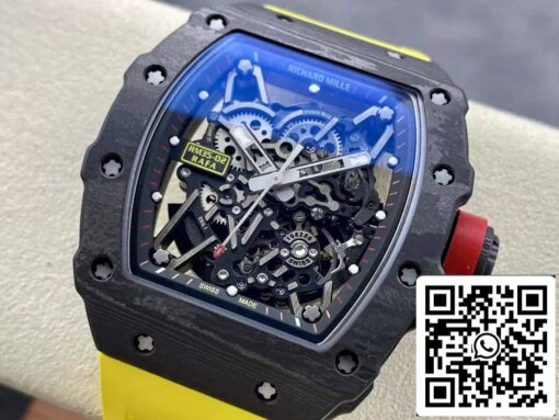 Richard Mille RM035-02 T+ Factory 1:1 Best Edition Carbon Fiber Case Yellow Rubber Strap ao chép) - Image 8