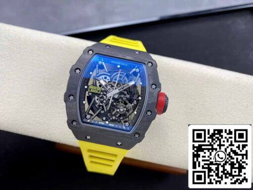 Richard Mille RM035-02 T+ Factory 1:1 Best Edition Carbon Fiber Case Yellow Rubber Strap ao chép) - Image 7