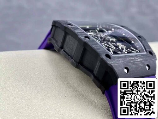 Richard Mille RM035-02 T+ Factory 1:1 Best Edition Carbon Fiber Case Purple Rubber Strap - Image 6