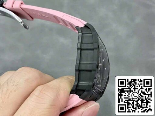 Richard Mille RM035-02 T+ Factory 1:1 Best Edition Carbon Fiber Case Pink Rubber Strap - Image 6