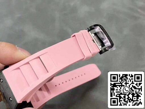 Richard Mille RM035-02 T+ Factory 1:1 Best Edition Carbon Fiber Case Pink Rubber Strap - Image 4