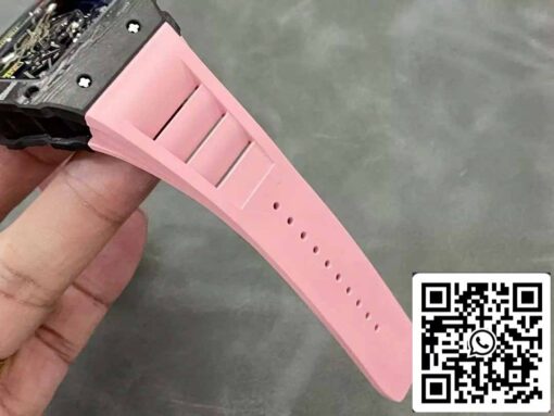 Richard Mille RM035-02 T+ Factory 1:1 Best Edition Carbon Fiber Case Pink Rubber Strap - Image 2