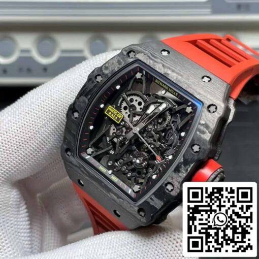 Richard Mille RM035-02 T+ Factory 1:1 Best Edition Carbon Fiber Case Red Rubber Strap - Image 7