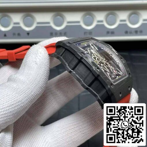 Richard Mille RM035-02 T+ Factory 1:1 Best Edition Carbon Fiber Case Red Rubber Strap - Image 3