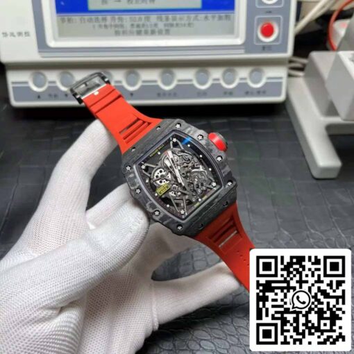 Richard Mille RM035-02 T+ Factory 1:1 Best Edition Carbon Fiber Case Red Rubber Strap - Image 2