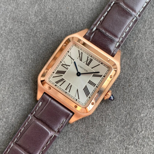 Cartier Santos-Dumont WGSA0022 1:1 Best Edition F1 Factory Silver Dial Brown Strap - Image 2