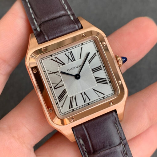 Cartier Santos-Dumont WGSA0022 1:1 Best Edition F1 Factory Silver Dial Brown Strap - Image 9