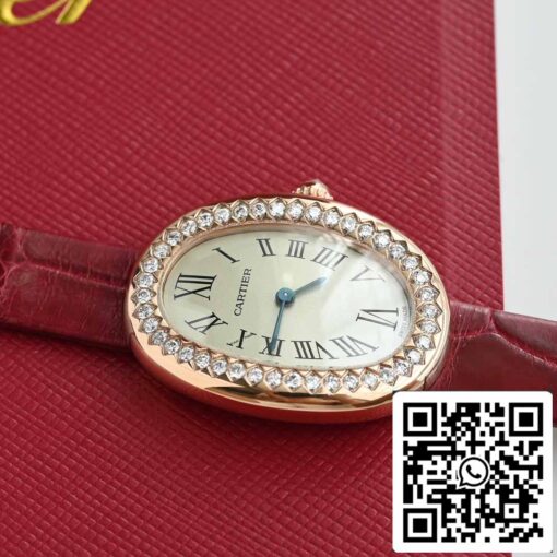 Cartier Lady Baignoire 23.9mm CRWJBA0031 1:1 Best Edition 18k Real gold and diamonds Red Strap Version - Image 2