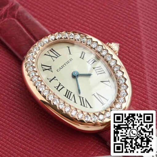 Cartier Lady Baignoire 23.9mm CRWJBA0031 1:1 Best Edition 18k Real gold and diamonds Red Strap Version - Image 7