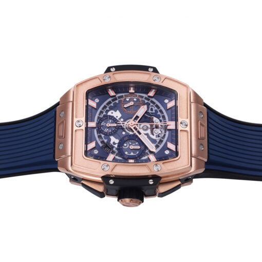 Hublot Big Bang Titanium 642.OX.7180.RX 1:1 Best Editon BBF Factory Rose Gold Blue Rubber Strap - Image 4