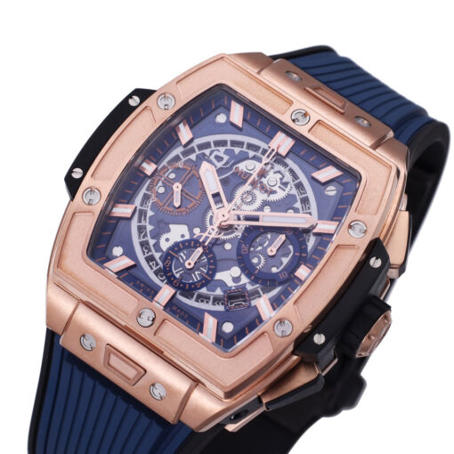 Hublot Big Bang Titanium 642.OX.7180.RX 1:1 Best Editon BBF Factory Rose Gold Blue Rubber Strap - Image 7