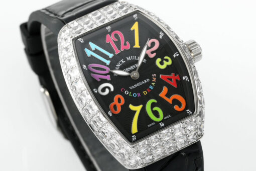 Franck Muller V32 Women's Yachting 1:1 Best Edition ABF Factory Square Diamond Gypsophila Black - Image 9