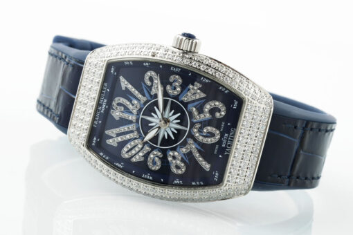 Franck Muller V32 Women's Yachting 1:1 Best Edition ABF Factory Square Diamond Gypsophila Blue - Image 7