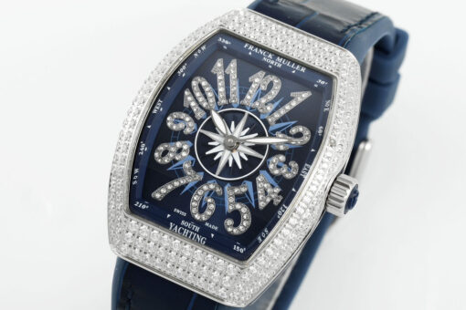 Franck Muller V32 Women's Yachting 1:1 Best Edition ABF Factory Square Diamond Gypsophila Blue - Image 8